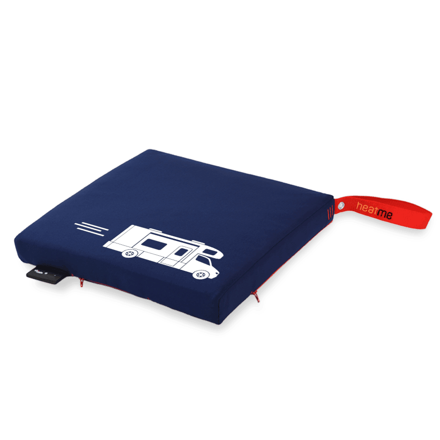 heatme classic Single Akku Heizkissen kabellos Motiv Caravan dunkelblau