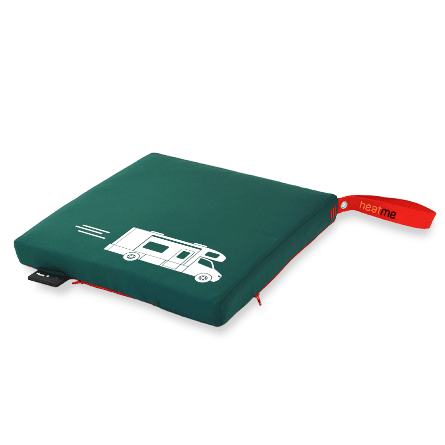 heatme classic Single Akku Heizkissen kabellos Motiv Caravan dunkelgruen