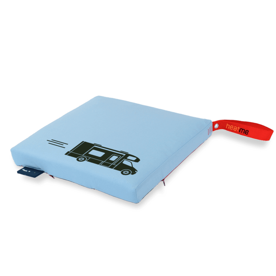 heatme classic Single Akku Heizkissen kabellos Motiv Caravan hellblau