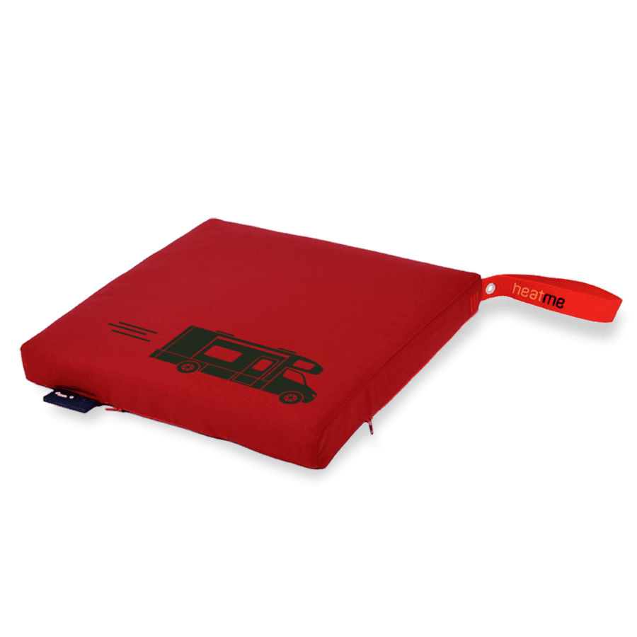 heatme classic Single Akku Heizkissen kabellos Motiv Caravan rot
