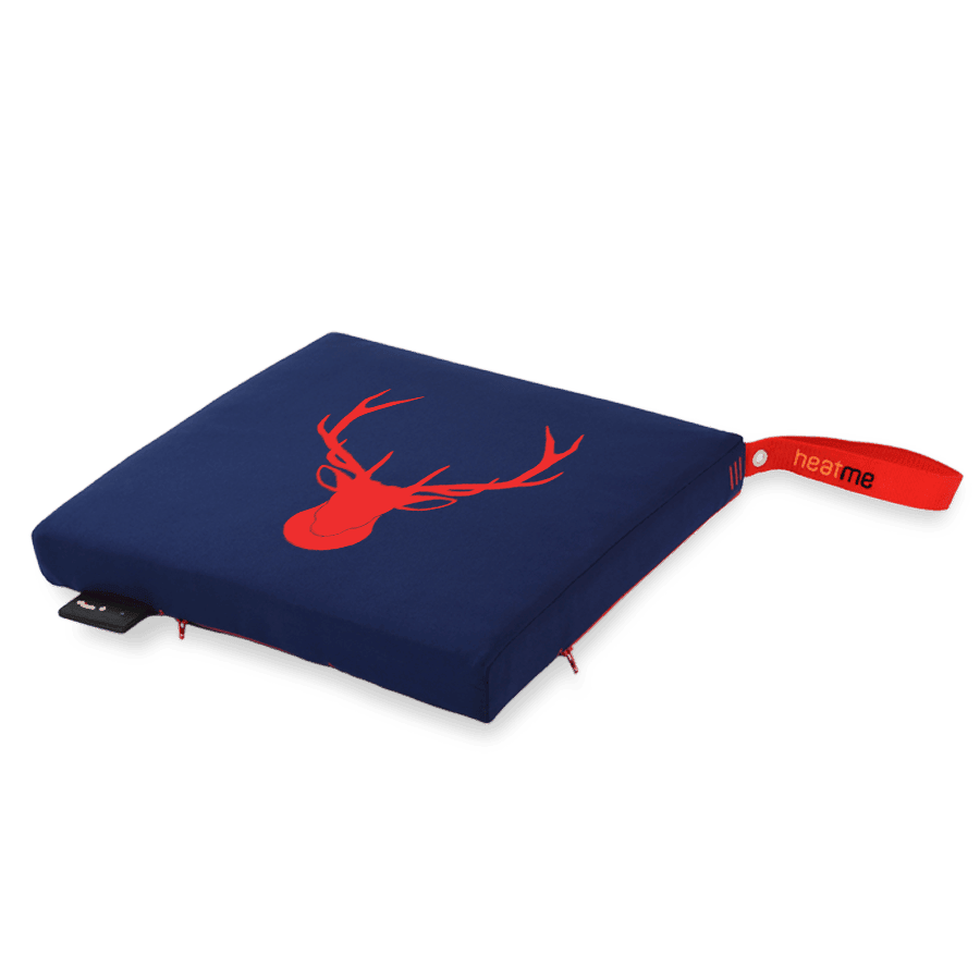 heatme classic Single Akku Heizkissen kabellos Motiv Hirsch dunkelblau
