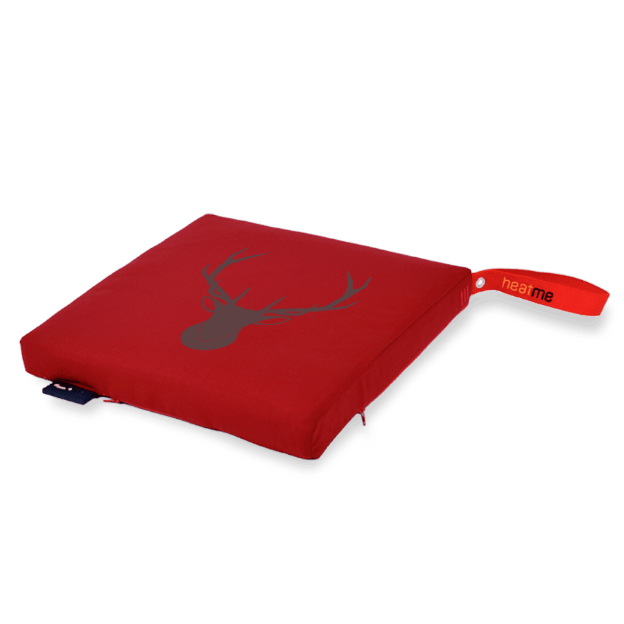 heatme classic Single Akku Heizkissen kabellos Motiv Hirsch rot