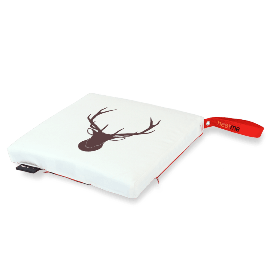 heatme classic Single Akku Heizkissen kabellos Motiv Hirsch weiss