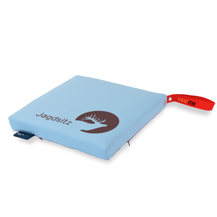 heatme classic Single Akku Heizkissen kabellos Motiv Jagdsitz hellblau