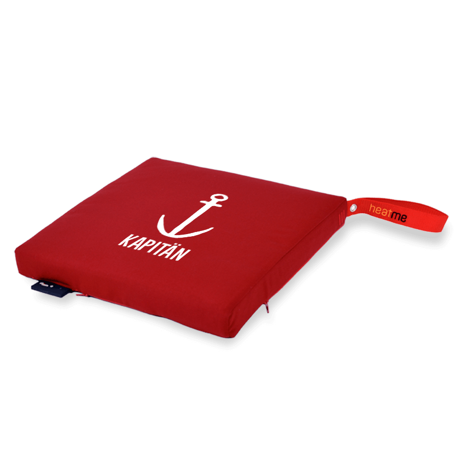 heatme classic Single Akku Heizkissen kabellos Motiv Kapitän rot