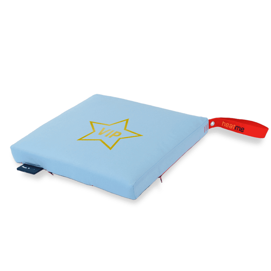 heatme classic Single Akku Heizkissen kabellos Motiv VIP hellblau